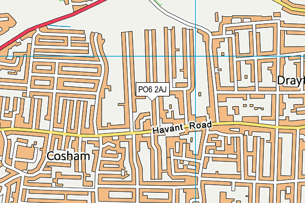 PO6 2AJ map - OS VectorMap District (Ordnance Survey) PO6 2AJ map - OS VectorMap District (Ordnance Survey)
