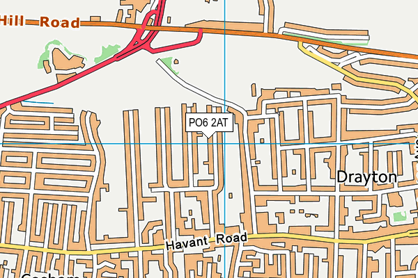 PO6 2AT map - OS VectorMap District (Ordnance Survey)