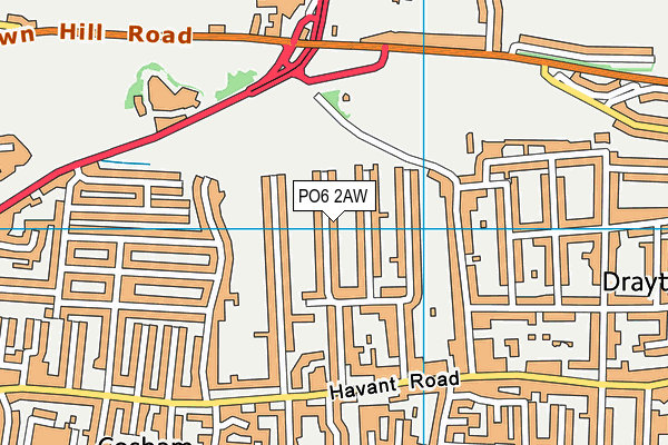 PO6 2AW map - OS VectorMap District (Ordnance Survey) PO6 2AW map - OS VectorMap District (Ordnance Survey)