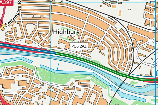 PO6 2AZ map - OS VectorMap District (Ordnance Survey) PO6 2AZ map - OS VectorMap District (Ordnance Survey)