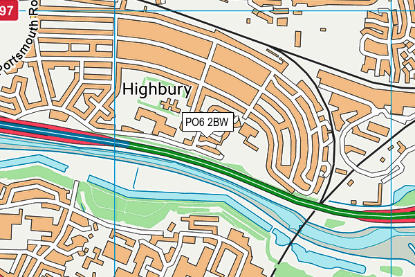 PO6 2BW map - OS VectorMap District (Ordnance Survey)