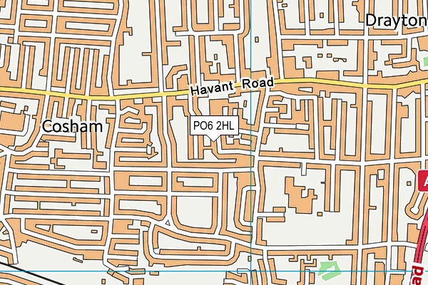 PO6 2HL map - OS VectorMap District (Ordnance Survey) PO6 2HL map - OS VectorMap District (Ordnance Survey)