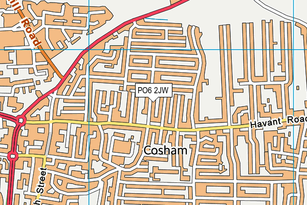 PO6 2JW map - OS VectorMap District (Ordnance Survey) PO6 2JW map - OS VectorMap District (Ordnance Survey)