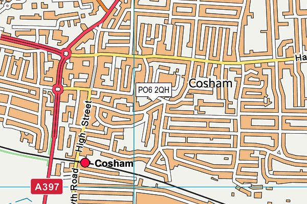 PO6 2QH map - OS VectorMap District (Ordnance Survey) PO6 2QH map - OS VectorMap District (Ordnance Survey)