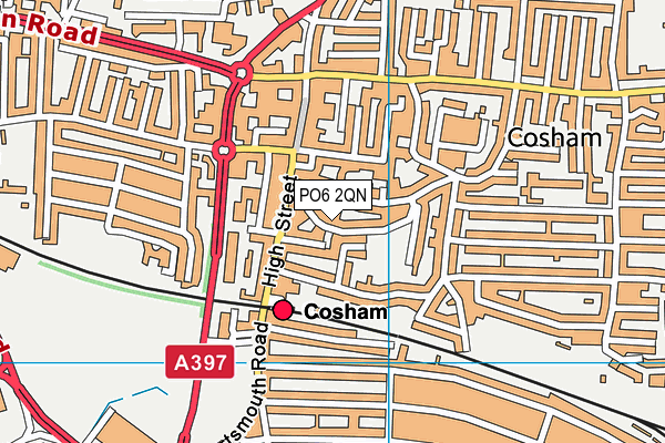 PO6 2QN map - OS VectorMap District (Ordnance Survey) PO6 2QN map - OS VectorMap District (Ordnance Survey)