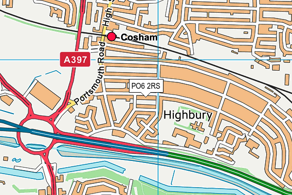 PO6 2RS map - OS VectorMap District (Ordnance Survey)