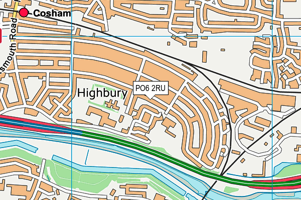 PO6 2RU map - OS VectorMap District (Ordnance Survey) PO6 2RU map - OS VectorMap District (Ordnance Survey)