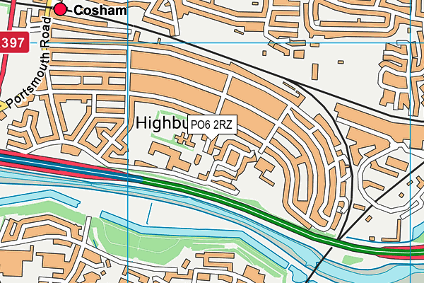 PO6 2RZ map - OS VectorMap District (Ordnance Survey)