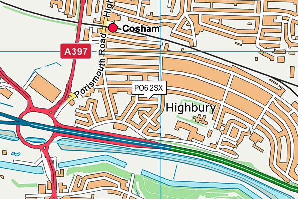 PO6 2SX map - OS VectorMap District (Ordnance Survey) PO6 2SX map - OS VectorMap District (Ordnance Survey)
