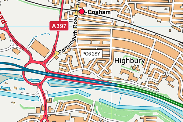 PO6 2SY map - OS VectorMap District (Ordnance Survey) PO6 2SY map - OS VectorMap District (Ordnance Survey)