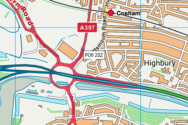 PO6 2SZ map - OS VectorMap District (Ordnance Survey) PO6 2SZ map - OS VectorMap District (Ordnance Survey)