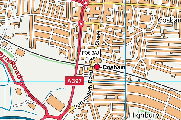 PO6 3AJ map - OS VectorMap District (Ordnance Survey) PO6 3AJ map - OS VectorMap District (Ordnance Survey)