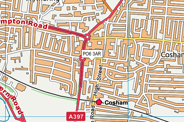 PO6 3AR map - OS VectorMap District (Ordnance Survey) PO6 3AR map - OS VectorMap District (Ordnance Survey)