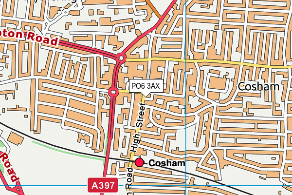 PO6 3AX map - OS VectorMap District (Ordnance Survey) PO6 3AX map - OS VectorMap District (Ordnance Survey)