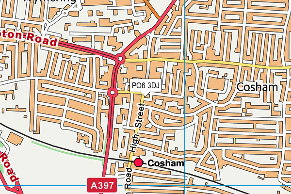 PO6 3DJ map - OS VectorMap District (Ordnance Survey) PO6 3DJ map - OS VectorMap District (Ordnance Survey)
