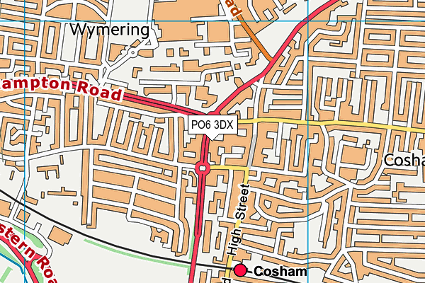 PO6 3DX map - OS VectorMap District (Ordnance Survey) PO6 3DX map - OS VectorMap District (Ordnance Survey)