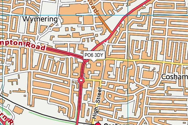 PO6 3DY map - OS VectorMap District (Ordnance Survey) PO6 3DY map - OS VectorMap District (Ordnance Survey)