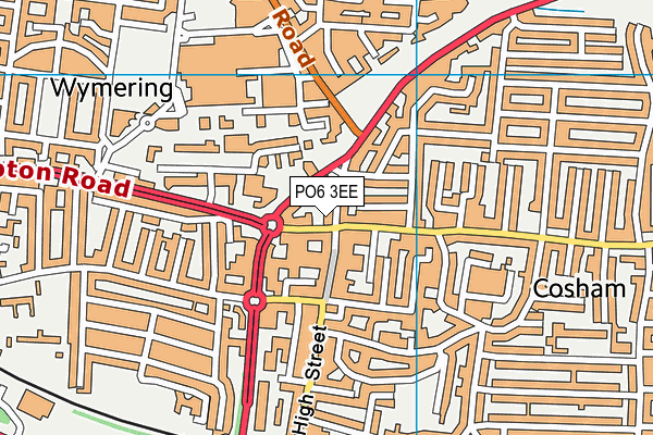 PO6 3EE map - OS VectorMap District (Ordnance Survey) PO6 3EE map - OS VectorMap District (Ordnance Survey)