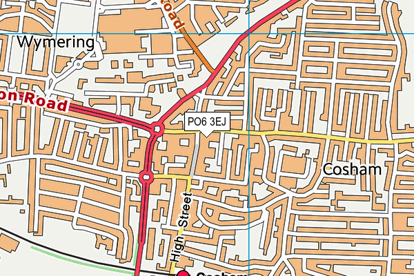 PO6 3EJ map - OS VectorMap District (Ordnance Survey) PO6 3EJ map - OS VectorMap District (Ordnance Survey)