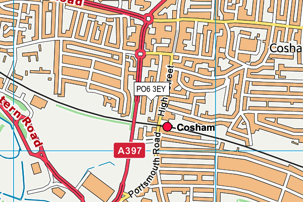 PO6 3EY map - OS VectorMap District (Ordnance Survey)