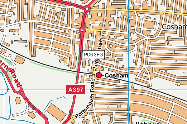 PO6 3FG map - OS VectorMap District (Ordnance Survey)