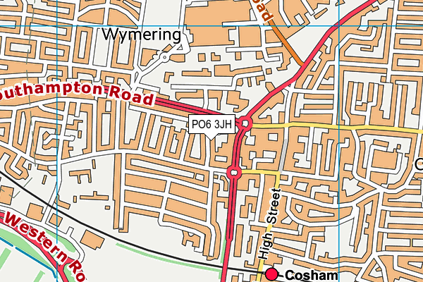 PO6 3JH map - OS VectorMap District (Ordnance Survey)