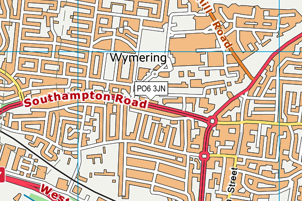 PO6 3JN map - OS VectorMap District (Ordnance Survey) PO6 3JN map - OS VectorMap District (Ordnance Survey)