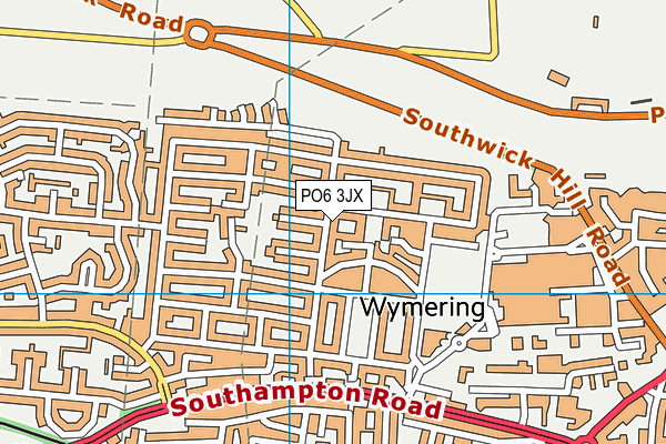 PO6 3JX map - OS VectorMap District (Ordnance Survey) PO6 3JX map - OS VectorMap District (Ordnance Survey)
