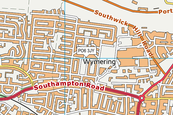 PO6 3JY map - OS VectorMap District (Ordnance Survey) PO6 3JY map - OS VectorMap District (Ordnance Survey)