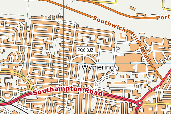 PO6 3JZ map - OS VectorMap District (Ordnance Survey) PO6 3JZ map - OS VectorMap District (Ordnance Survey)
