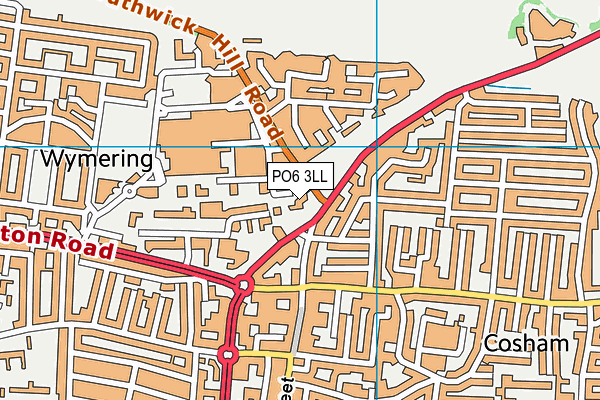 PO6 3LL map - OS VectorMap District (Ordnance Survey) PO6 3LL map - OS VectorMap District (Ordnance Survey)