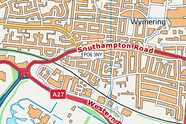 PO6 3NY map - OS VectorMap District (Ordnance Survey)