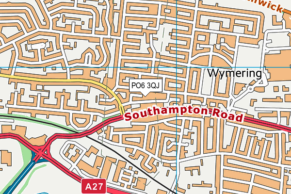 PO6 3QJ map - OS VectorMap District (Ordnance Survey) PO6 3QJ map - OS VectorMap District (Ordnance Survey)