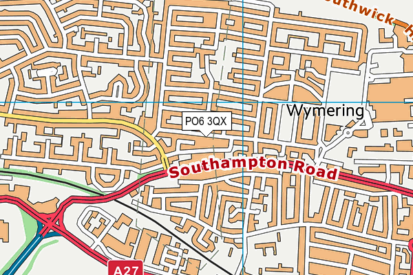 PO6 3QX map - OS VectorMap District (Ordnance Survey) PO6 3QX map - OS VectorMap District (Ordnance Survey)