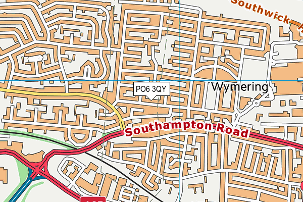 PO6 3QY map - OS VectorMap District (Ordnance Survey) PO6 3QY map - OS VectorMap District (Ordnance Survey)