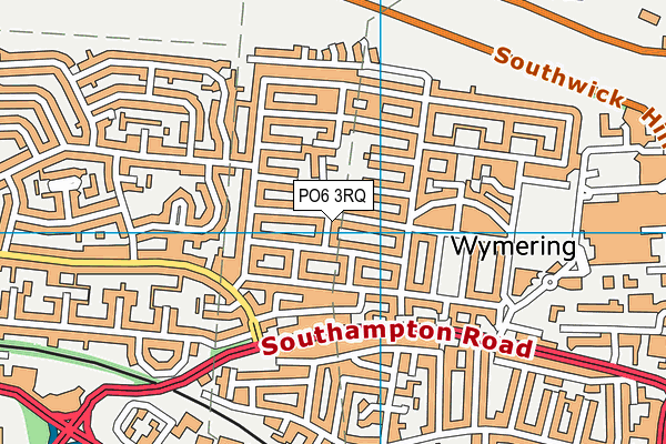 PO6 3RQ map - OS VectorMap District (Ordnance Survey) PO6 3RQ map - OS VectorMap District (Ordnance Survey)