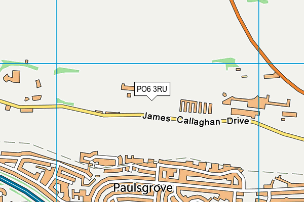 PO6 3RU map - OS VectorMap District (Ordnance Survey) PO6 3RU map - OS VectorMap District (Ordnance Survey)