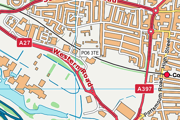 PO6 3TE map - OS VectorMap District (Ordnance Survey) PO6 3TE map - OS VectorMap District (Ordnance Survey)
