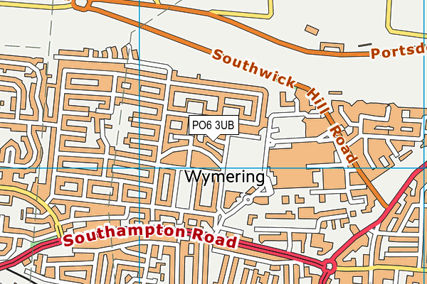 PO6 3UB map - OS VectorMap District (Ordnance Survey) PO6 3UB map - OS VectorMap District (Ordnance Survey)