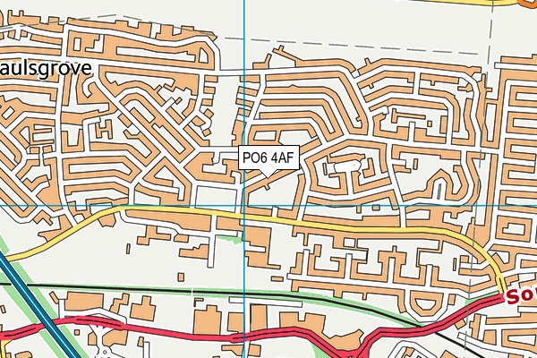 PO6 4AF map - OS VectorMap District (Ordnance Survey) PO6 4AF map - OS VectorMap District (Ordnance Survey)