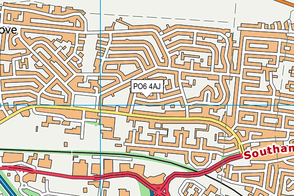 PO6 4AJ map - OS VectorMap District (Ordnance Survey) PO6 4AJ map - OS VectorMap District (Ordnance Survey)