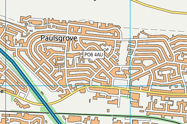 PO6 4AU map - OS VectorMap District (Ordnance Survey) PO6 4AU map - OS VectorMap District (Ordnance Survey)