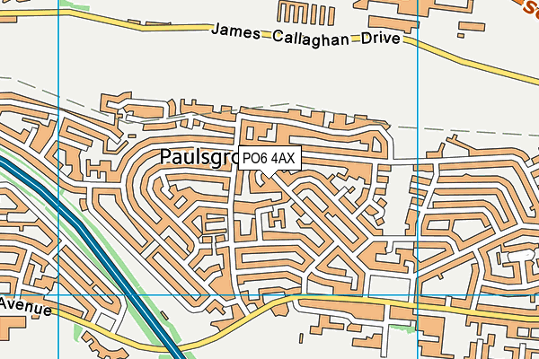 PO6 4AX map - OS VectorMap District (Ordnance Survey) PO6 4AX map - OS VectorMap District (Ordnance Survey)