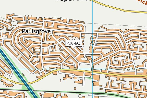 PO6 4AZ map - OS VectorMap District (Ordnance Survey) PO6 4AZ map - OS VectorMap District (Ordnance Survey)
