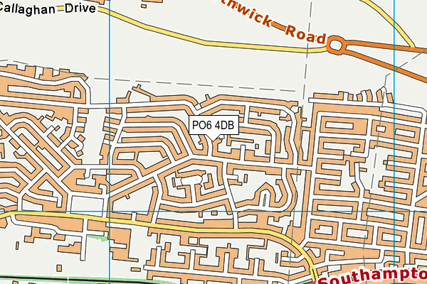 PO6 4DB map - OS VectorMap District (Ordnance Survey) PO6 4DB map - OS VectorMap District (Ordnance Survey)