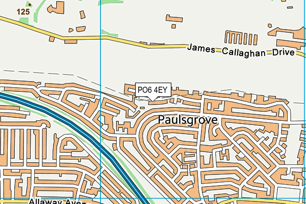 PO6 4EY map - OS VectorMap District (Ordnance Survey) PO6 4EY map - OS VectorMap District (Ordnance Survey)