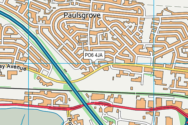 PO6 4JA map - OS VectorMap District (Ordnance Survey) PO6 4JA map - OS VectorMap District (Ordnance Survey)