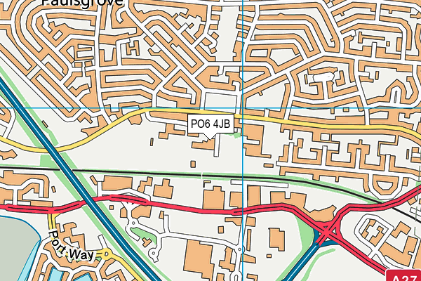 PO6 4JB map - OS VectorMap District (Ordnance Survey) PO6 4JB map - OS VectorMap District (Ordnance Survey)