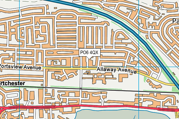 PO6 4QX map - OS VectorMap District (Ordnance Survey) PO6 4QX map - OS VectorMap District (Ordnance Survey)