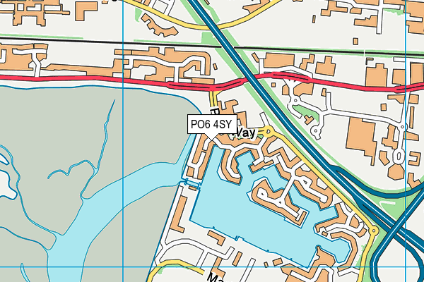 PO6 4SY map - OS VectorMap District (Ordnance Survey) PO6 4SY map - OS VectorMap District (Ordnance Survey)